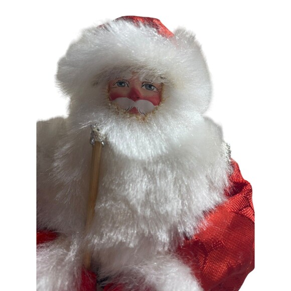 Vintage Russian Traditional Christmas Santa Wood Face Doll Handmade Painted 10” - Picture 2 of 12